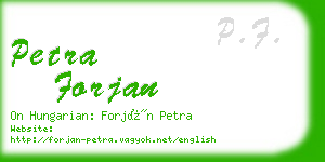 petra forjan business card